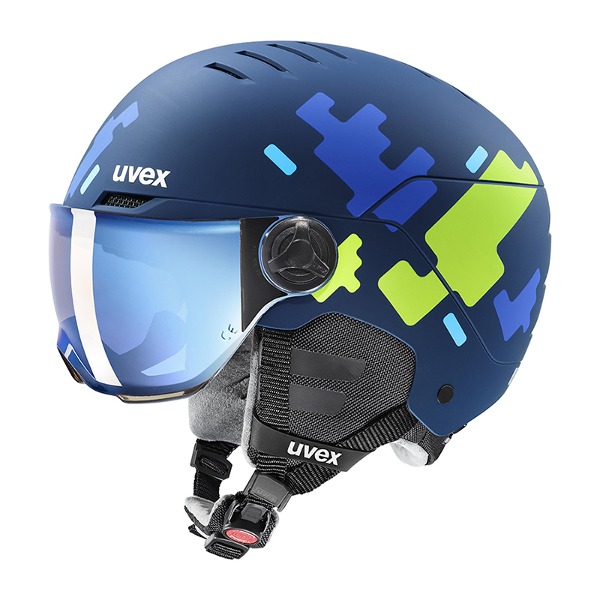 2425 우벡스 아동 스키 헬멧 ROCKET JR 바이저 블루 퍼즐 맷